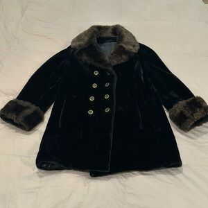 Vintage Borgazia Faux Fur Woman’s Black Coat